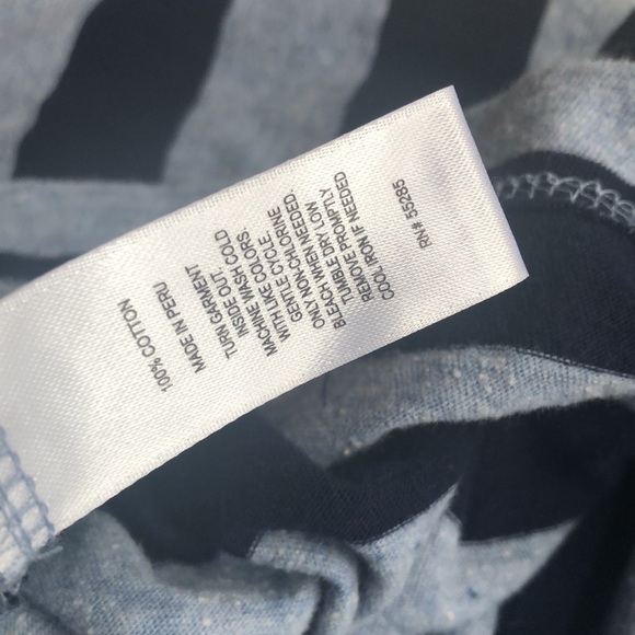 Express Men's 100% Cotton Blue Striped Crew Neck Tee Short Sleeves Size M - Picture 7 of 11